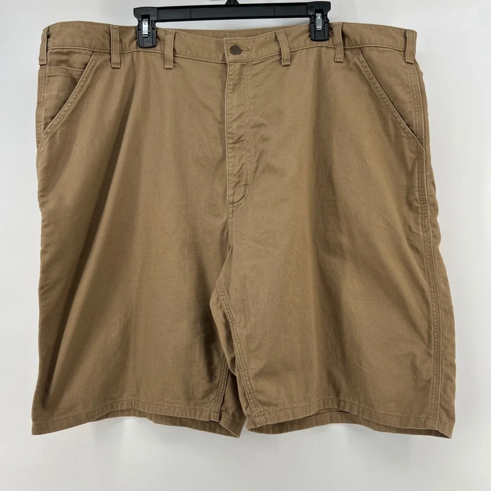 Carhartt B283 DKH Mens Dark Khaki Canvas Carpenter Shorts Size 44 Relaxed‎ Fit